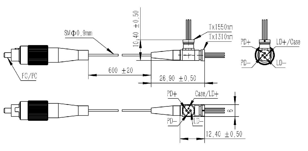1310T/1550T/Dual Transmitter TOSA detail 1